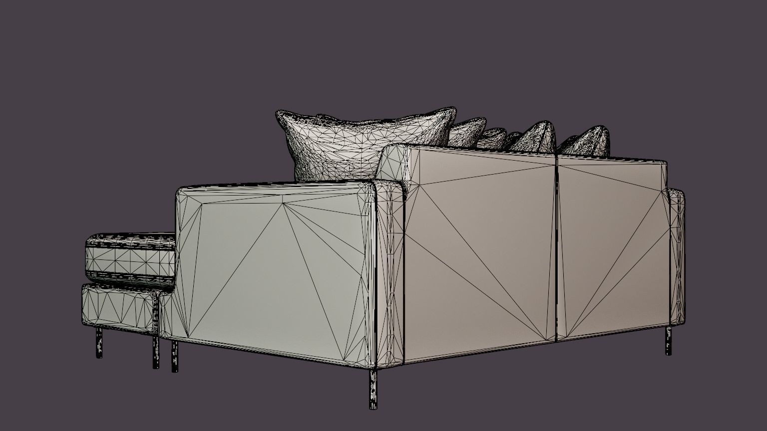 Crosby Daybed Low-poly 3D model_6