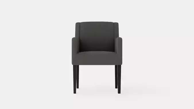 Como dining chair with armrests black Low-poly 3D model