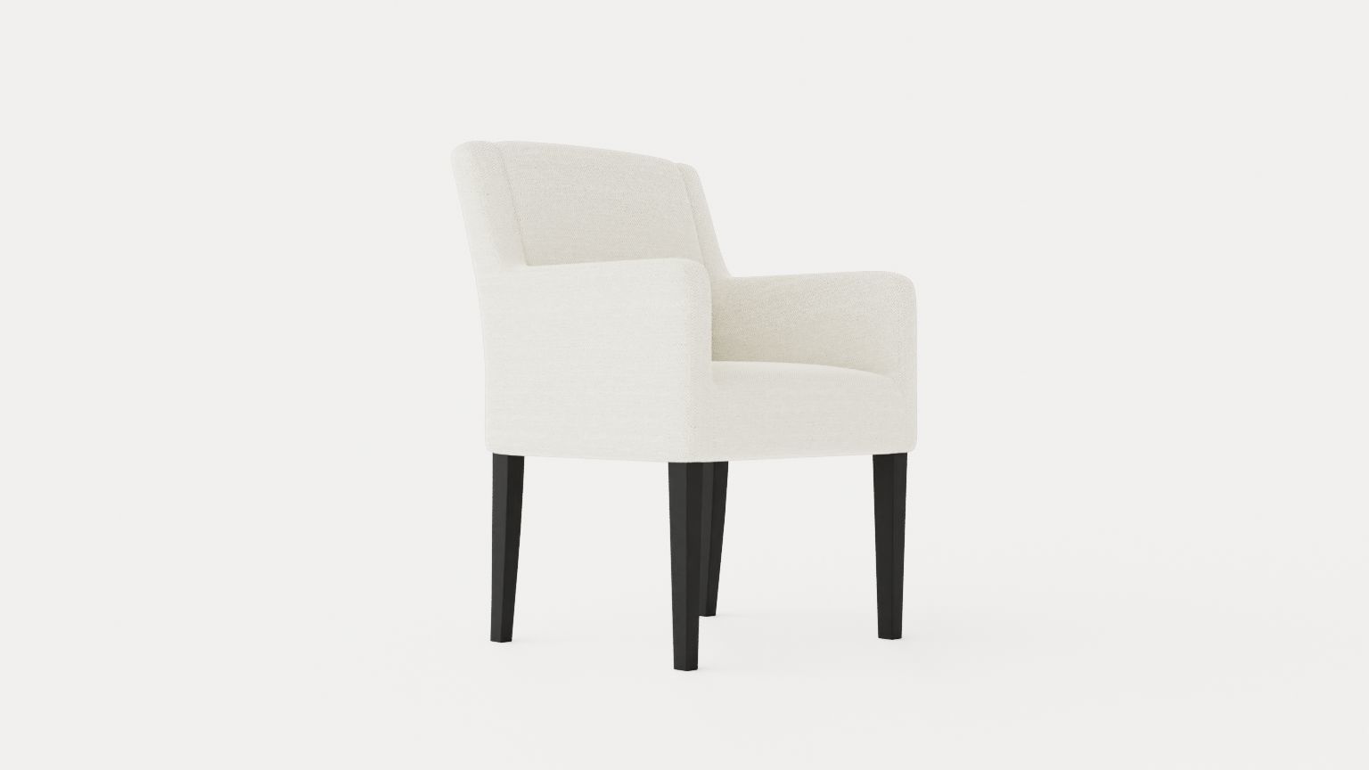 Como dining chair with armrests black Low-poly 3D model_1