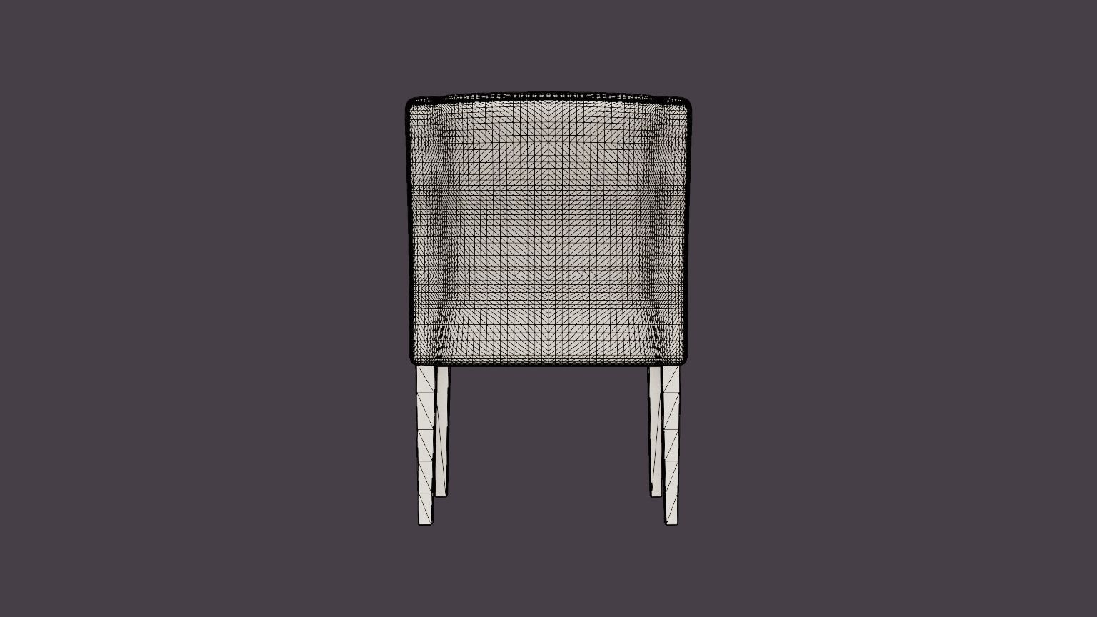 Como dining chair with armrests black Low-poly 3D model_5
