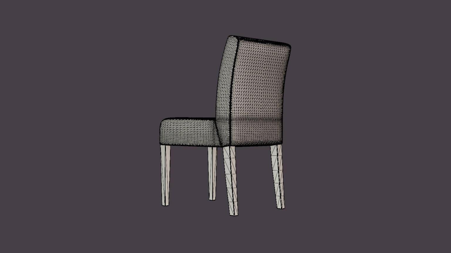 Como dining chair with armrests black Low-poly 3D model_6