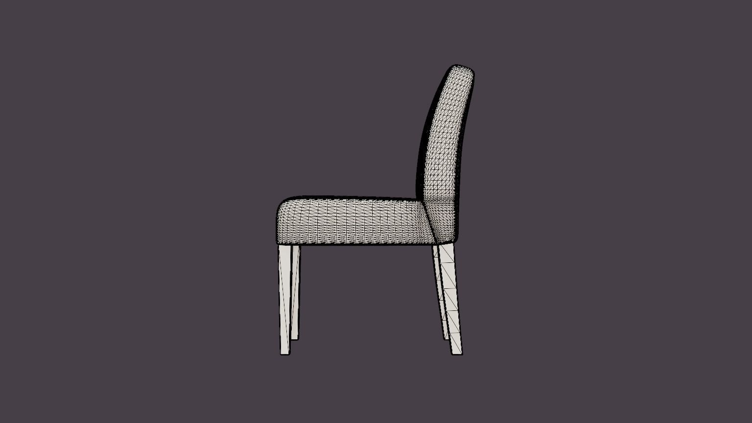 Como dining chair with armrests black Low-poly 3D model_7