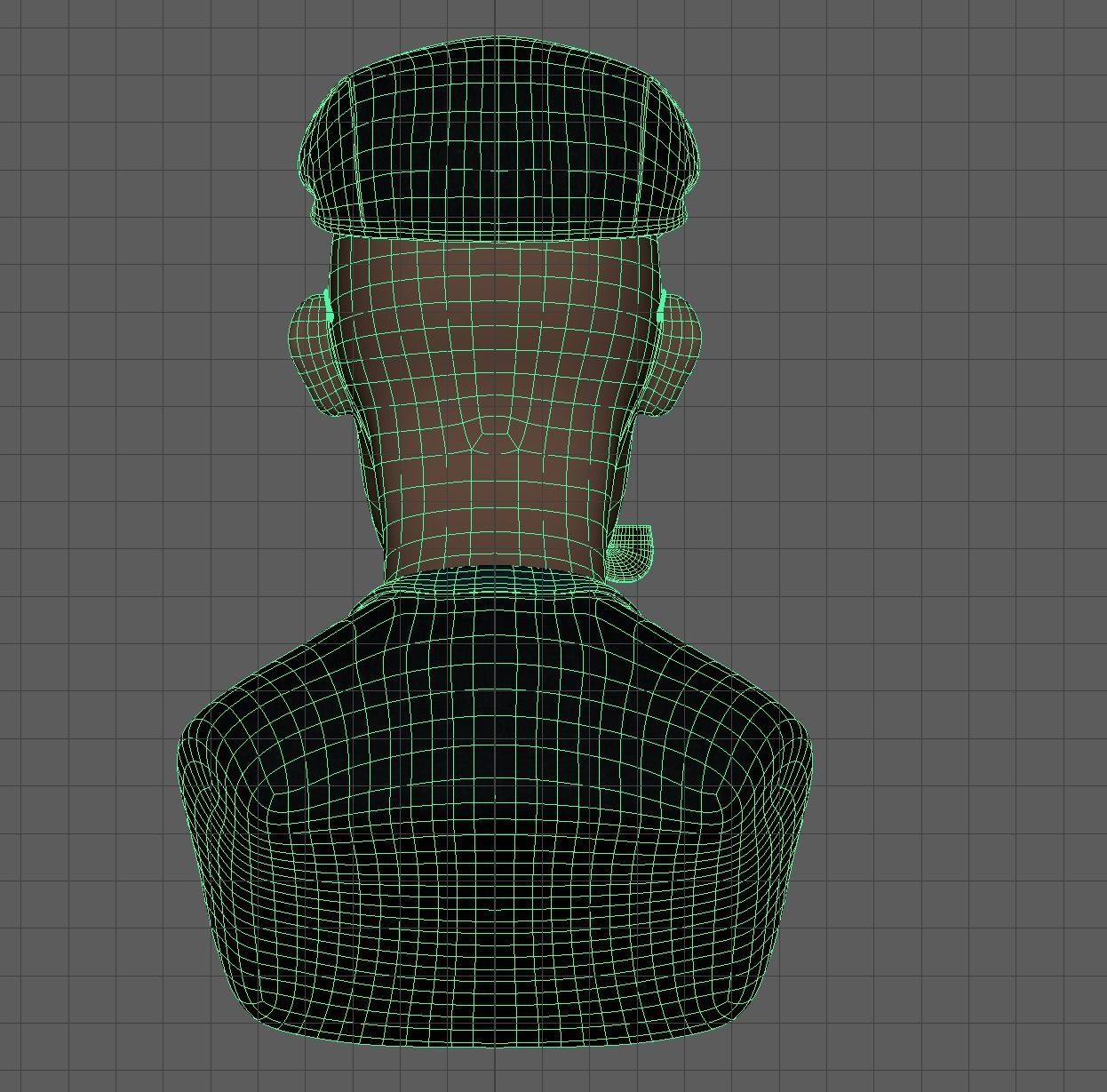 old Detective only head retopoly 3D model_5