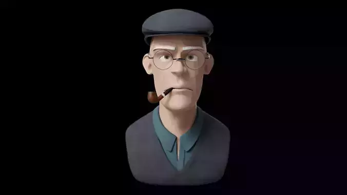 old Detective   only head retopoly 