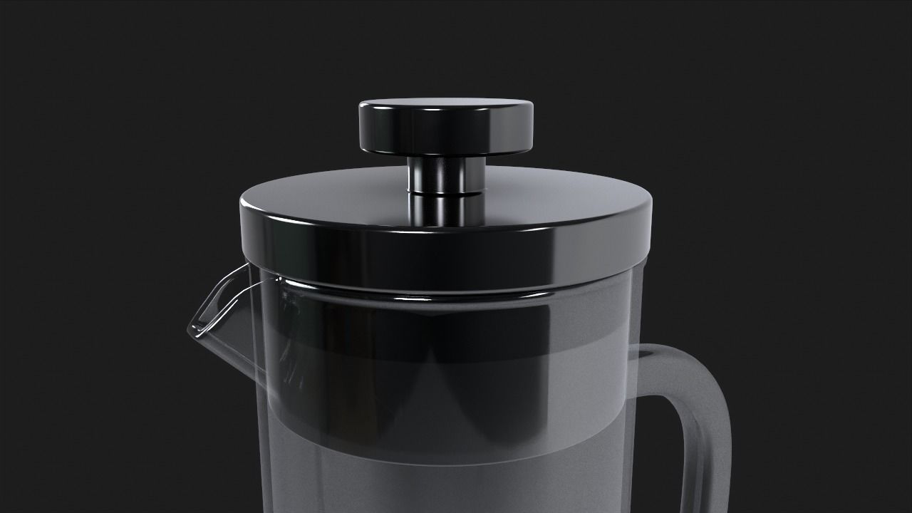 Glass Infuser Pitcher Low-poly 3D model_9