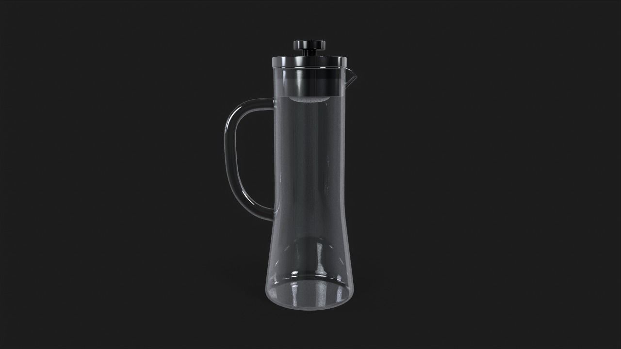 Glass Infuser Pitcher Low-poly 3D model_2
