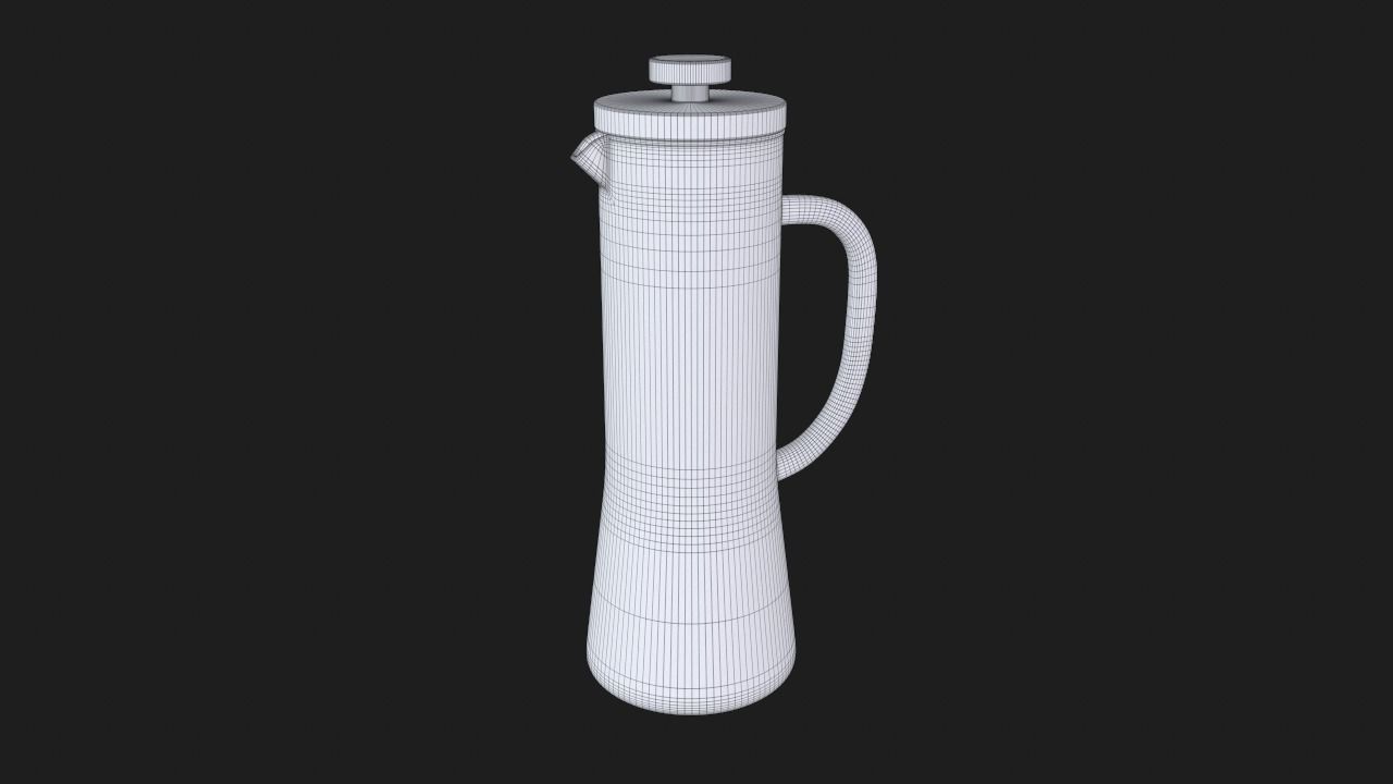 Glass Infuser Pitcher Low-poly 3D model_11