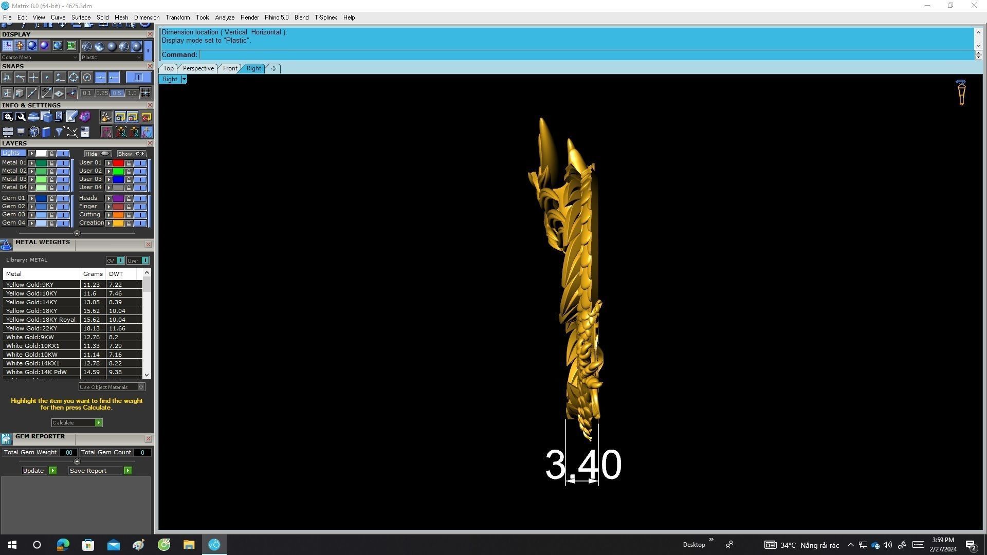 A4625 Dragon Jewelry Pendant 3D Model 3D print model_7