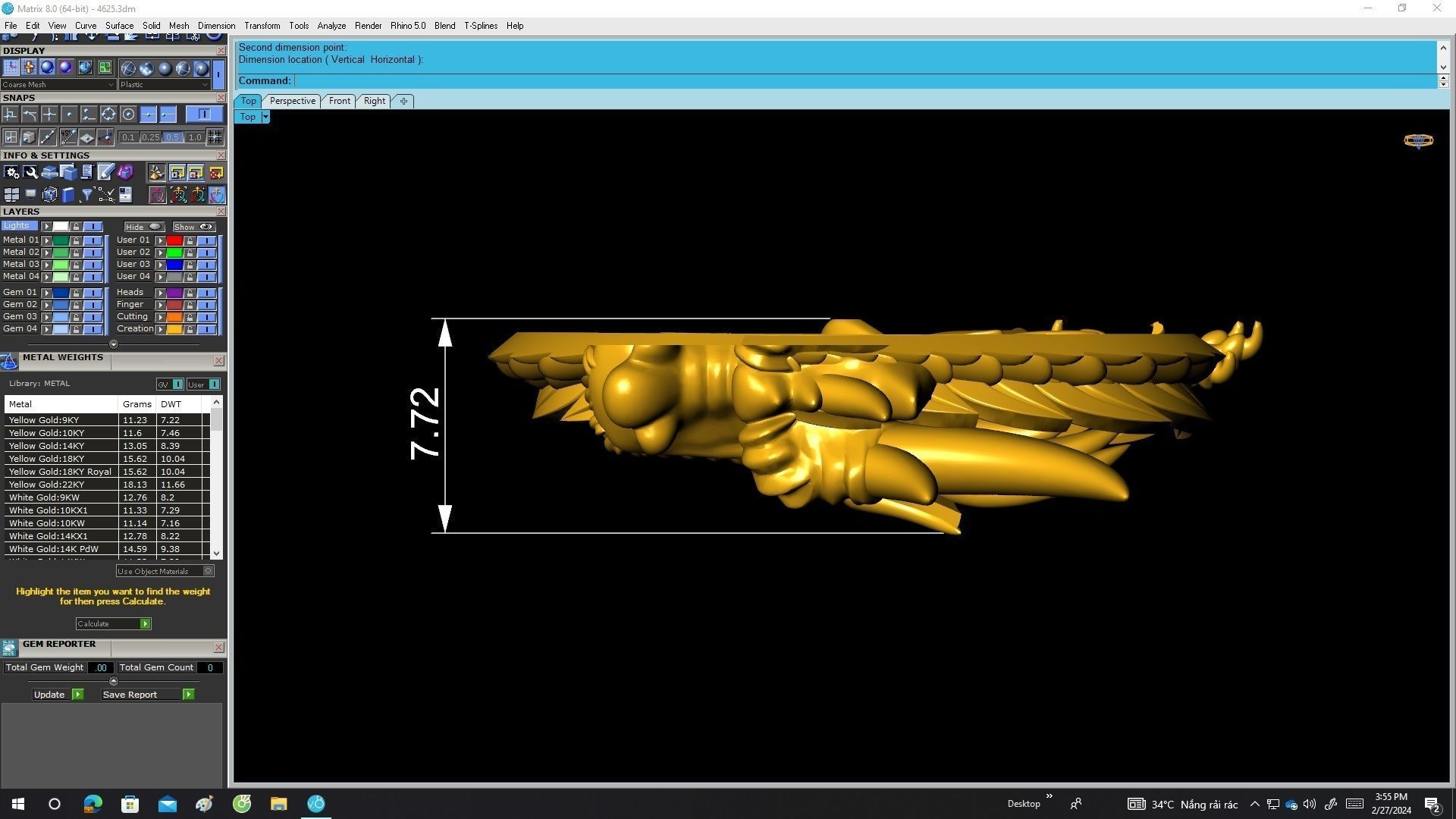 A4625 Dragon Jewelry Pendant 3D Model 3D print model_5