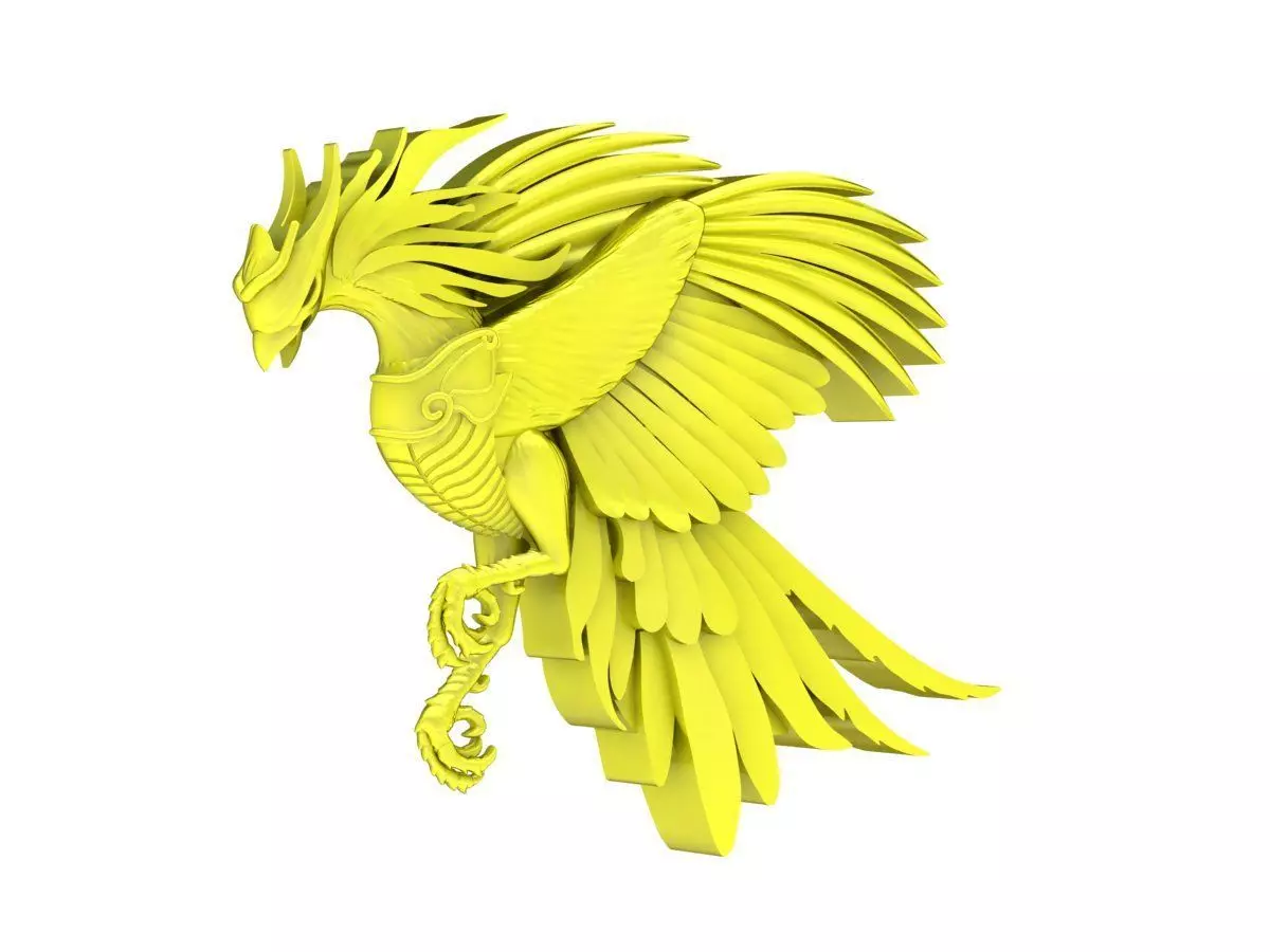 A4624 Phoenix Jewelry Pendant 3D Model 3D print model_0