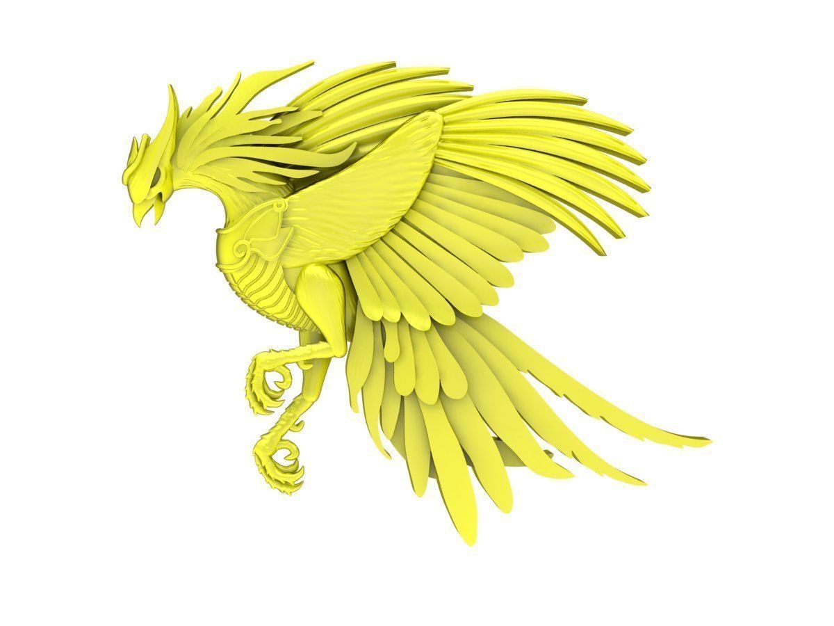 A4624 Phoenix Jewelry Pendant 3D Model 3D print model_1