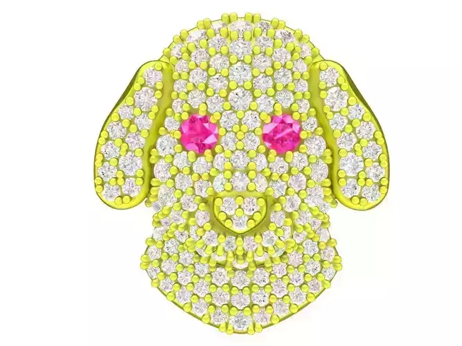 A4623 Diamond Dog Pendant 3D Model