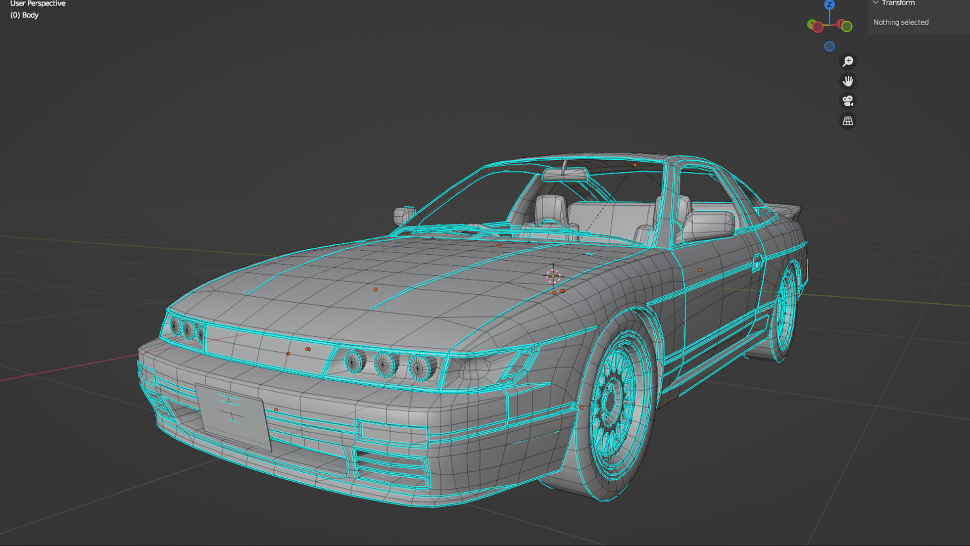 Nissan SilEighty Sil80 Mako Sato Style Initial D Low-poly 3D model_13