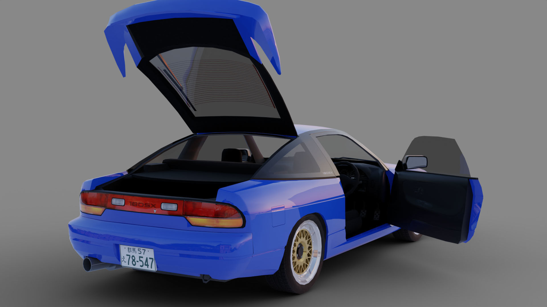 Nissan SilEighty Sil80 Mako Sato Style Initial D Low-poly 3D model_8
