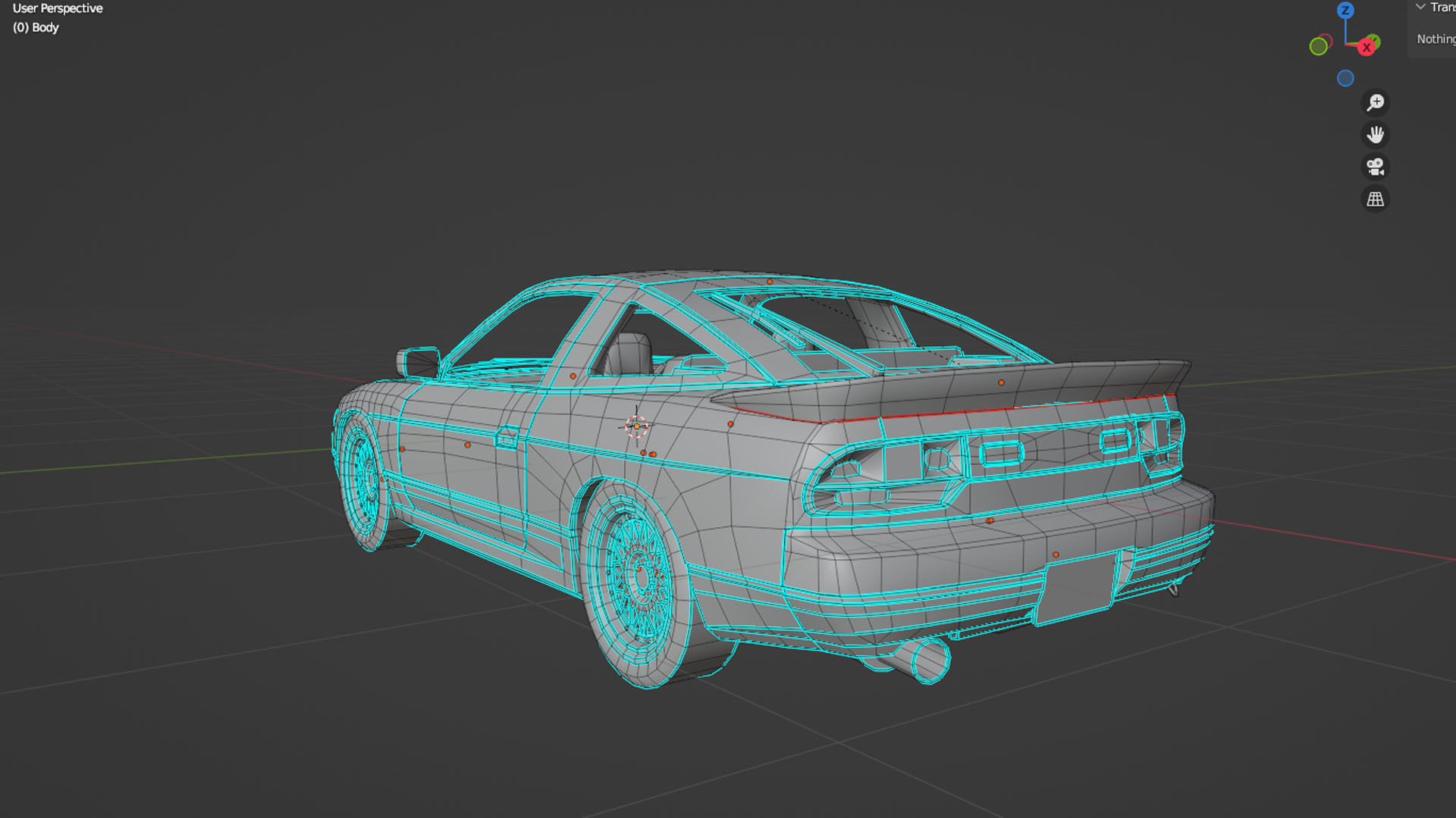 Nissan SilEighty Sil80 Mako Sato Style Initial D Low-poly 3D model_12