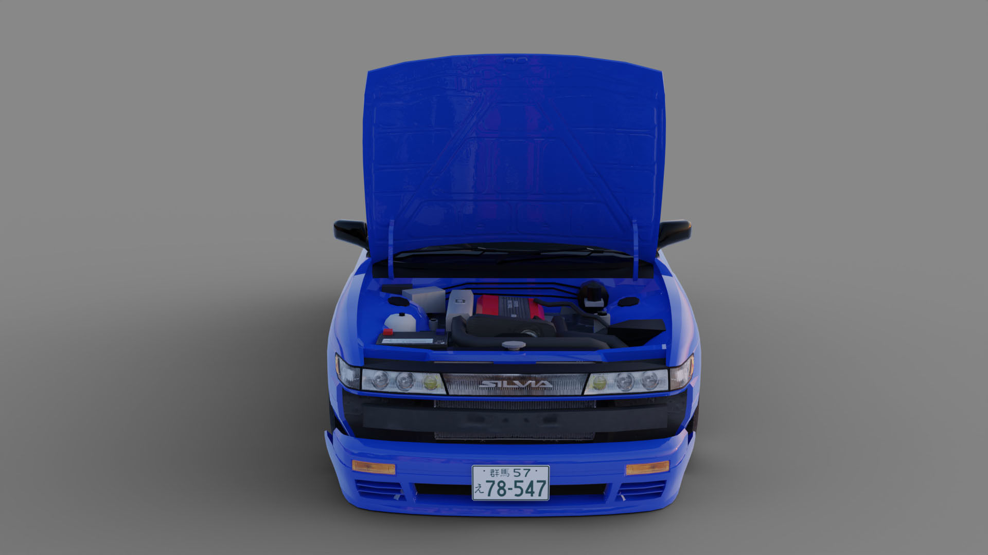 Nissan SilEighty Sil80 Mako Sato Style Initial D Low-poly 3D model_9