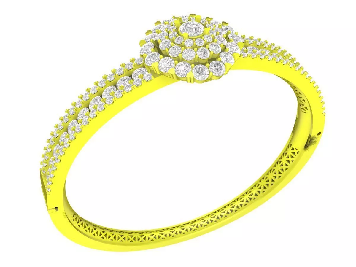 5698 hongkongstyle diamond women bangle bracelets 3D print model_0