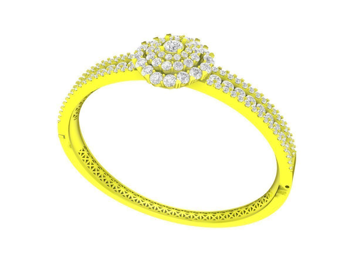 5698 hongkongstyle diamond women bangle bracelets 3D print model_1