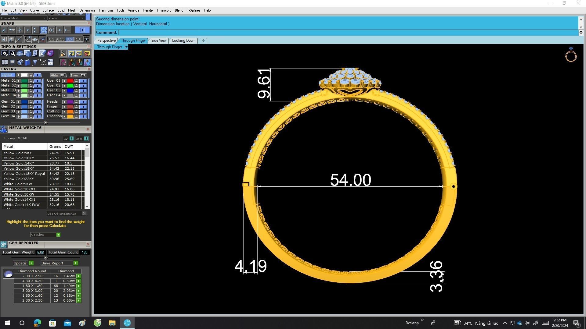 5698 hongkongstyle diamond women bangle bracelets 3D print model_6