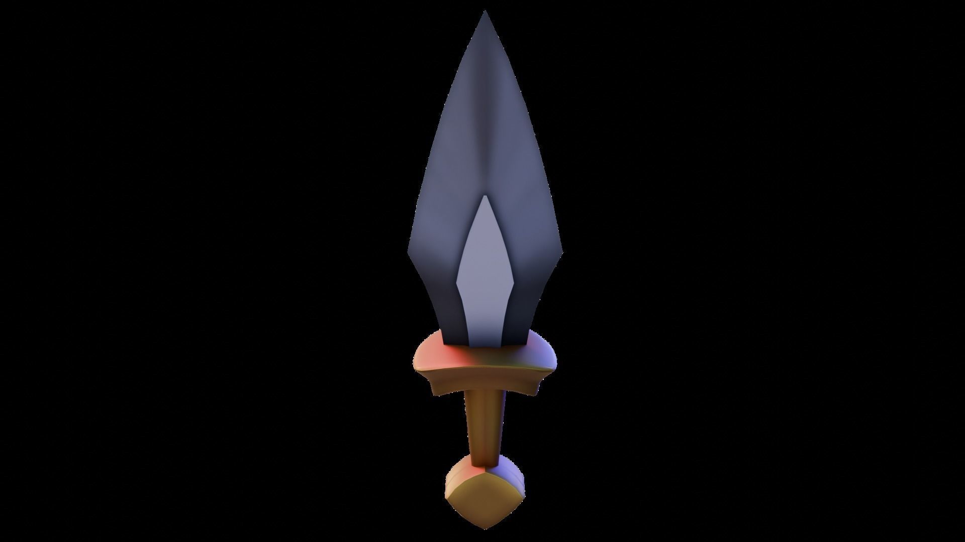 Cartoon Sword Low-poly 3D model_3