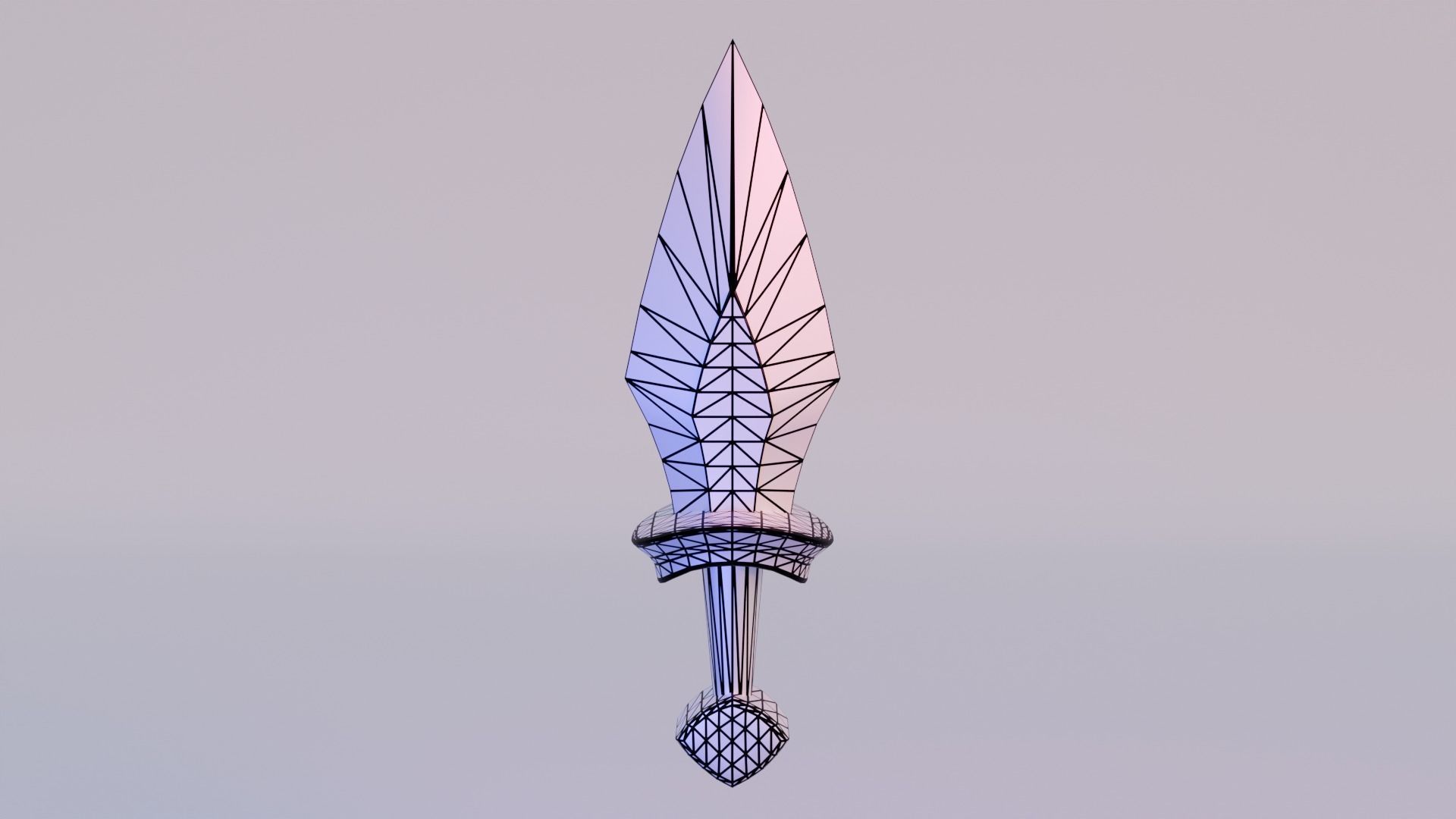 Cartoon Sword Low-poly 3D model_4