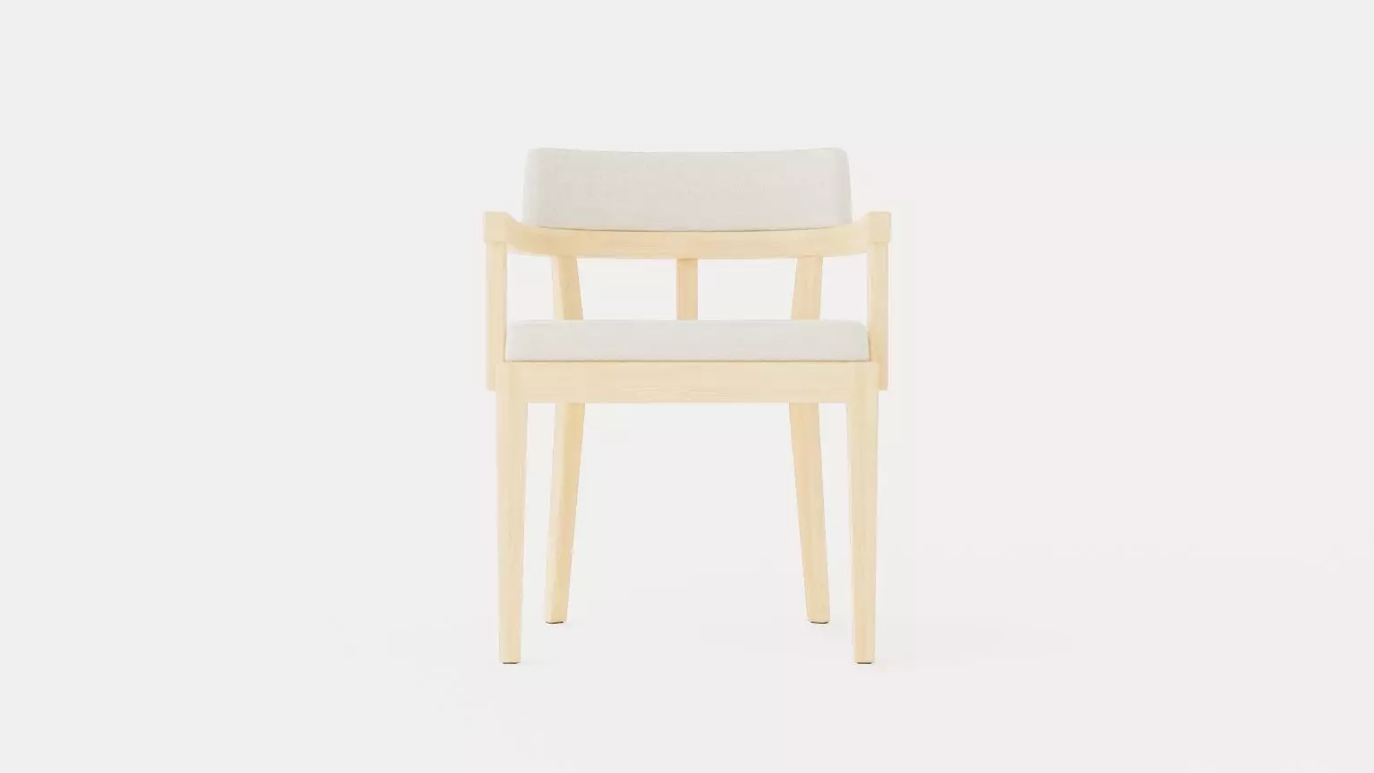 North dining chair white oiled oak Low-poly 3D model