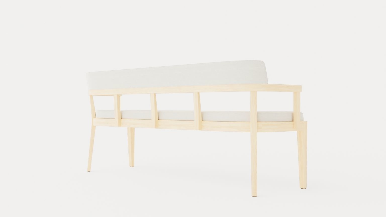 North dining sofa white oiled Low-poly 3D model_3