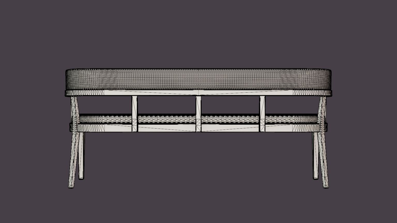 North dining sofa white oiled Low-poly 3D model_5