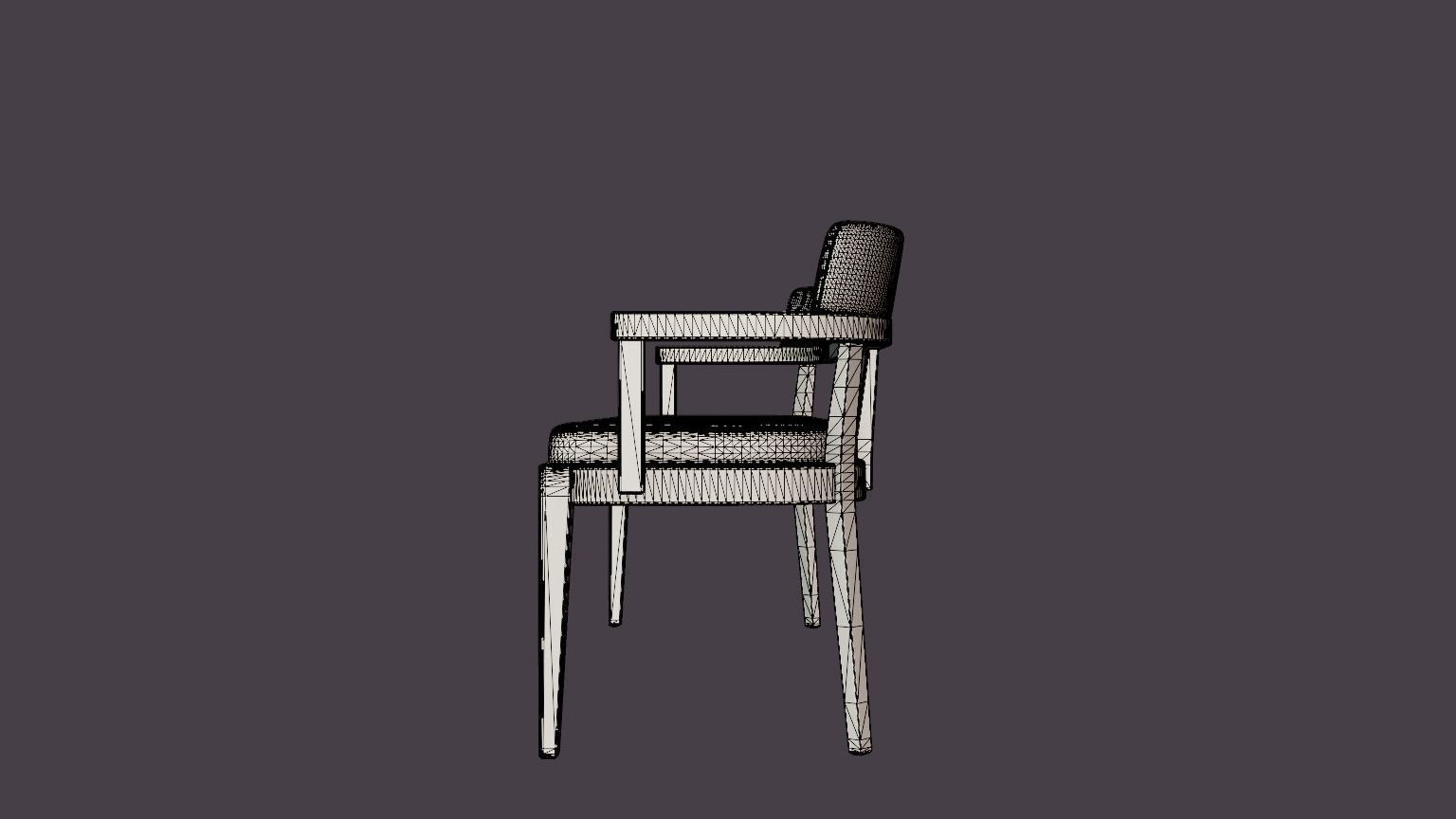 North dining sofa white oiled Low-poly 3D model_7