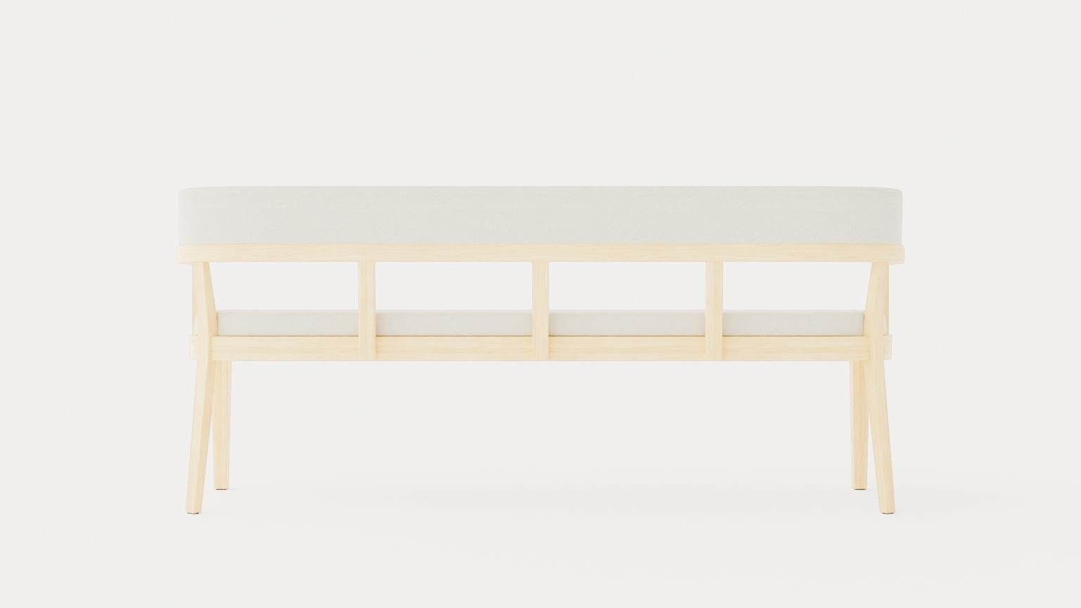 North dining sofa white oiled Low-poly 3D model_4