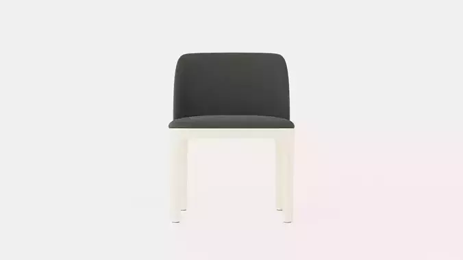 Broadway dining chair with armrests white oiled Low-poly 3D model