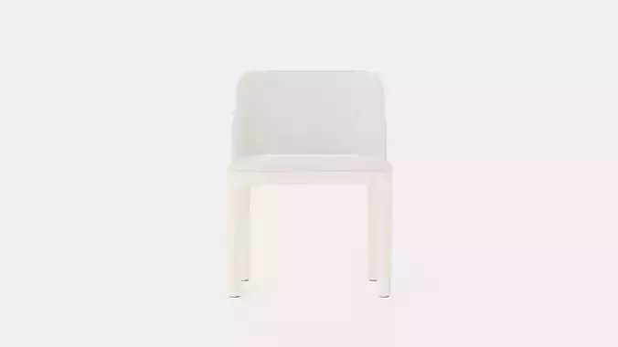Broadway dining chair with armrests white oiled Low-poly 3D model