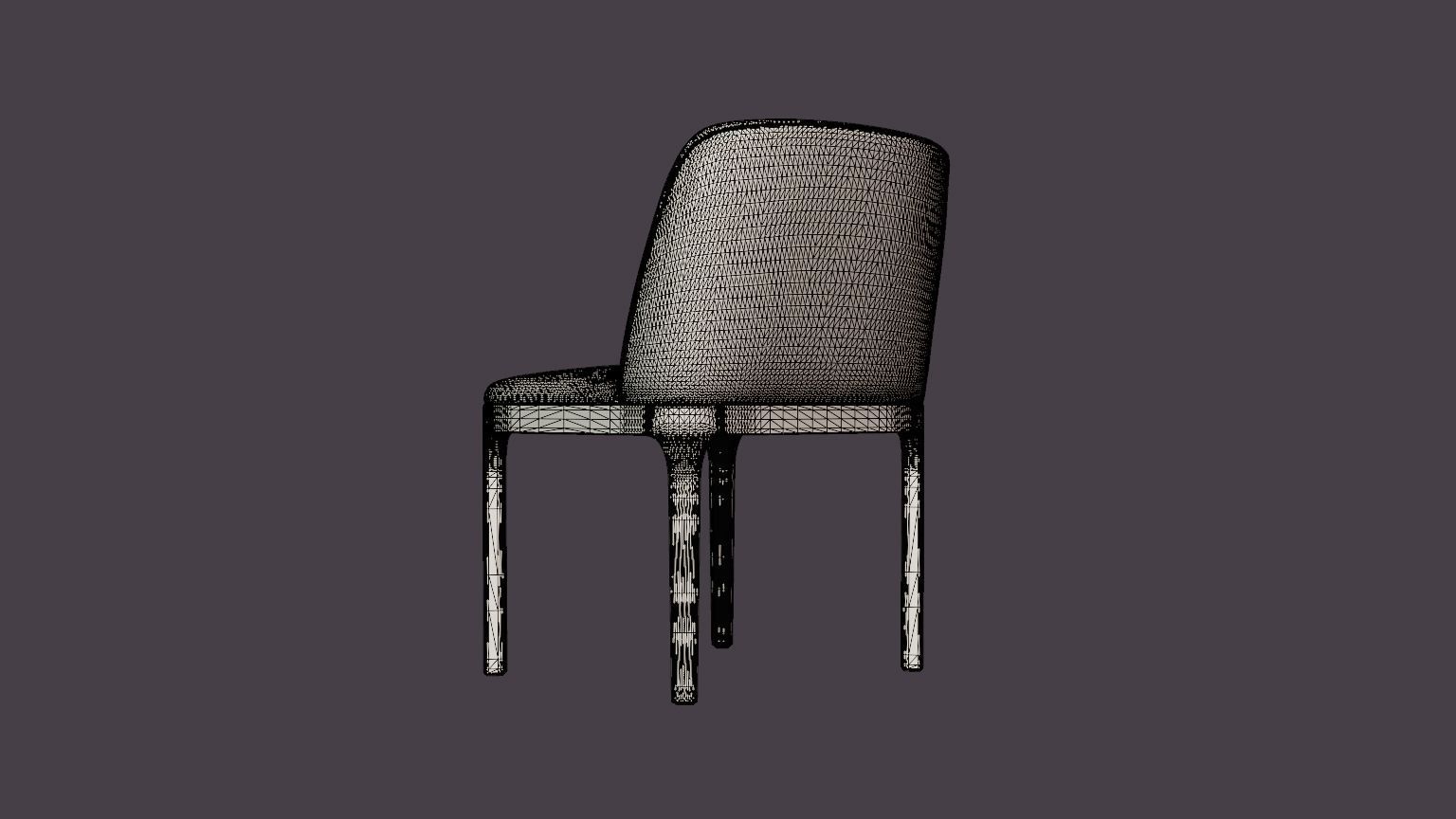 Broadway dining chair with armrests black Low-poly 3D model_6