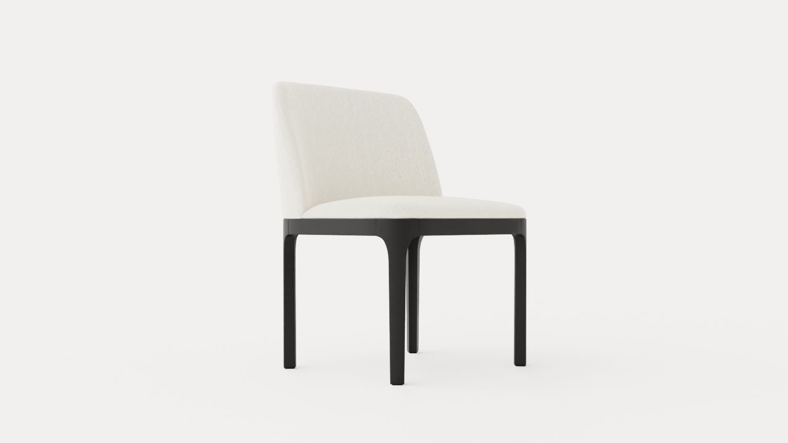 Broadway dining chair with armrests black Low-poly 3D model_1