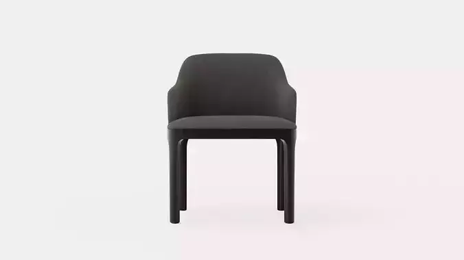 Broadway dining chair with armrests black Low-poly 3D model