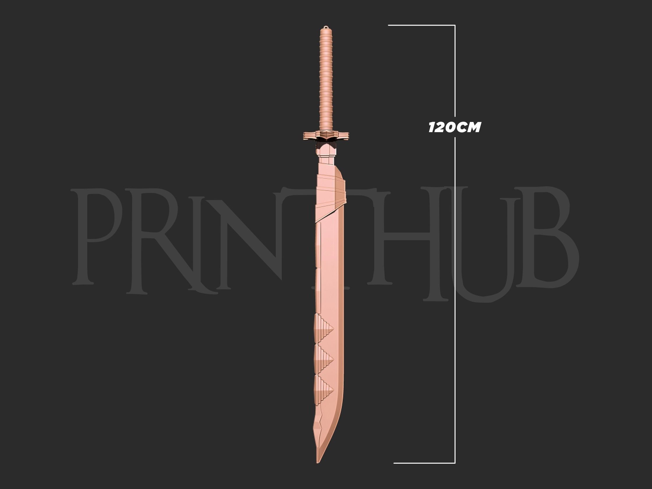 Dragon Bone Sword - Maki Zenin - Jujutsu Kaisen Cosplay 3D print model_4