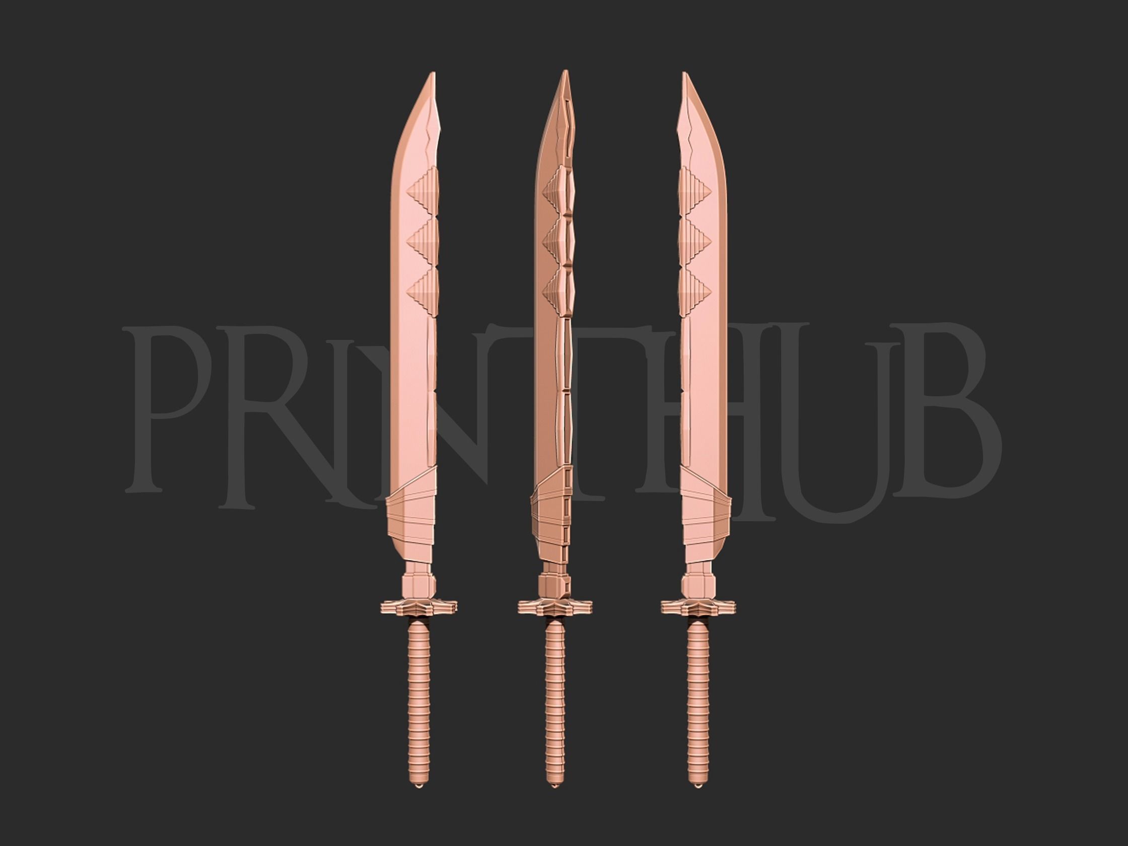 Dragon Bone Sword - Maki Zenin - Jujutsu Kaisen Cosplay 3D print model_3