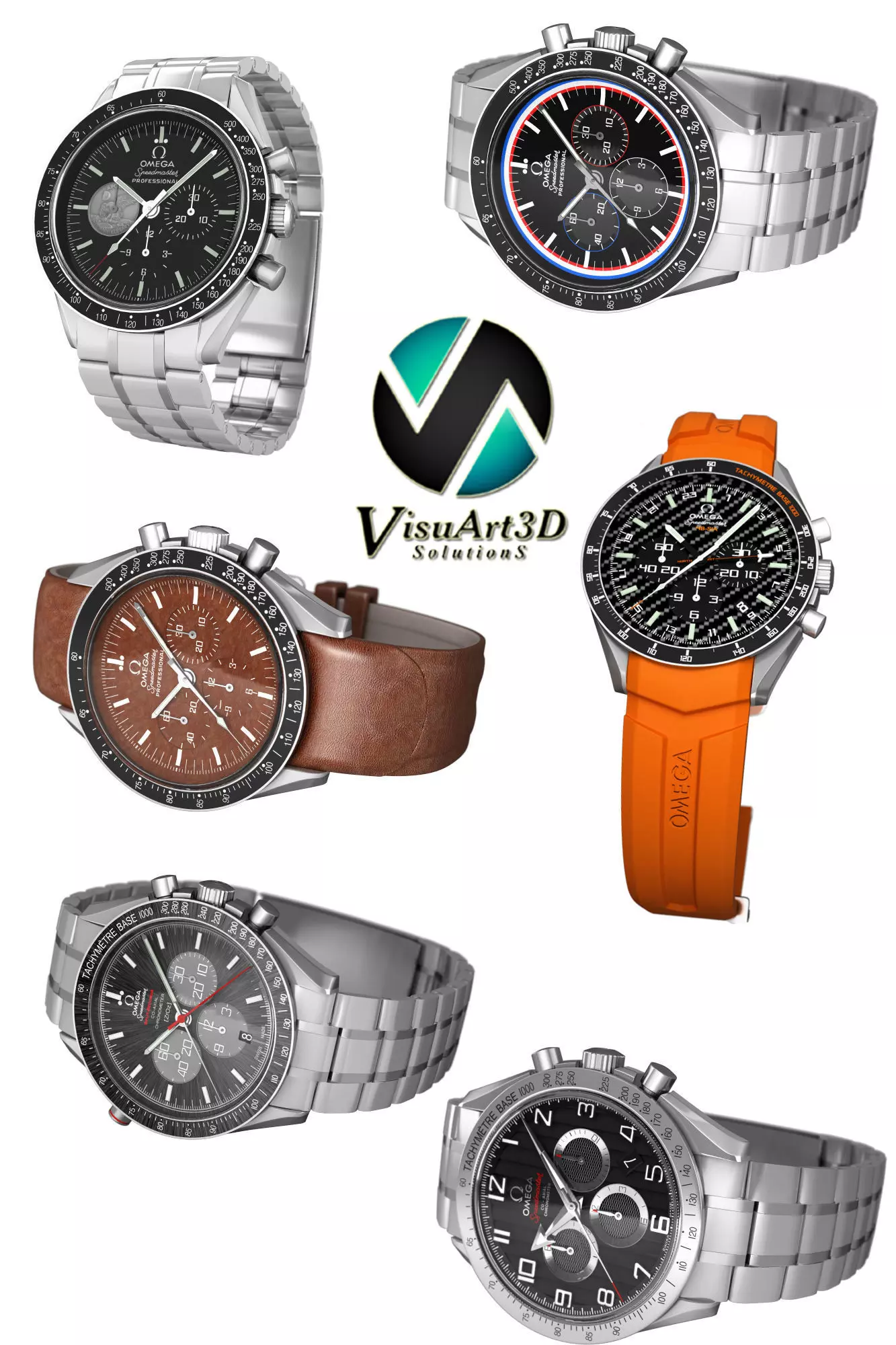 Omega Speedmaster Collection 3D model_0