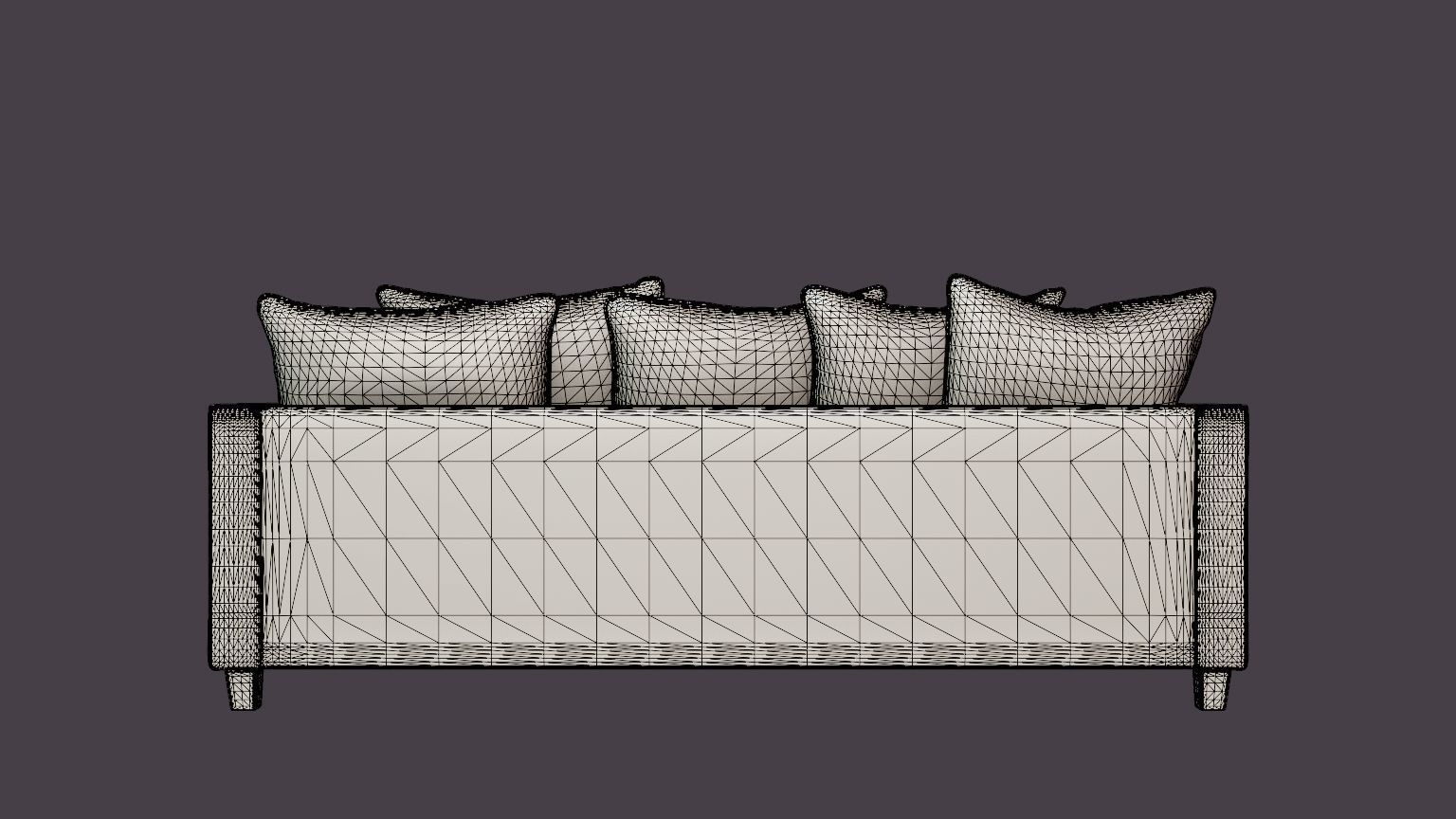 Nevada 3-seater sofa Low-poly 3D model_5