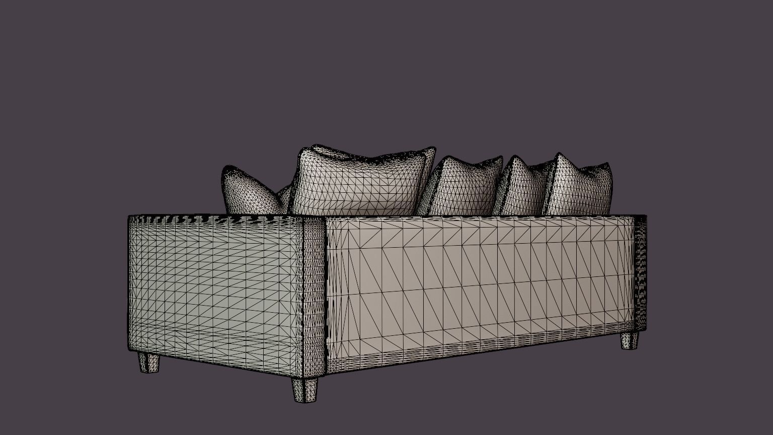 Nevada 3-seater sofa Low-poly 3D model_6