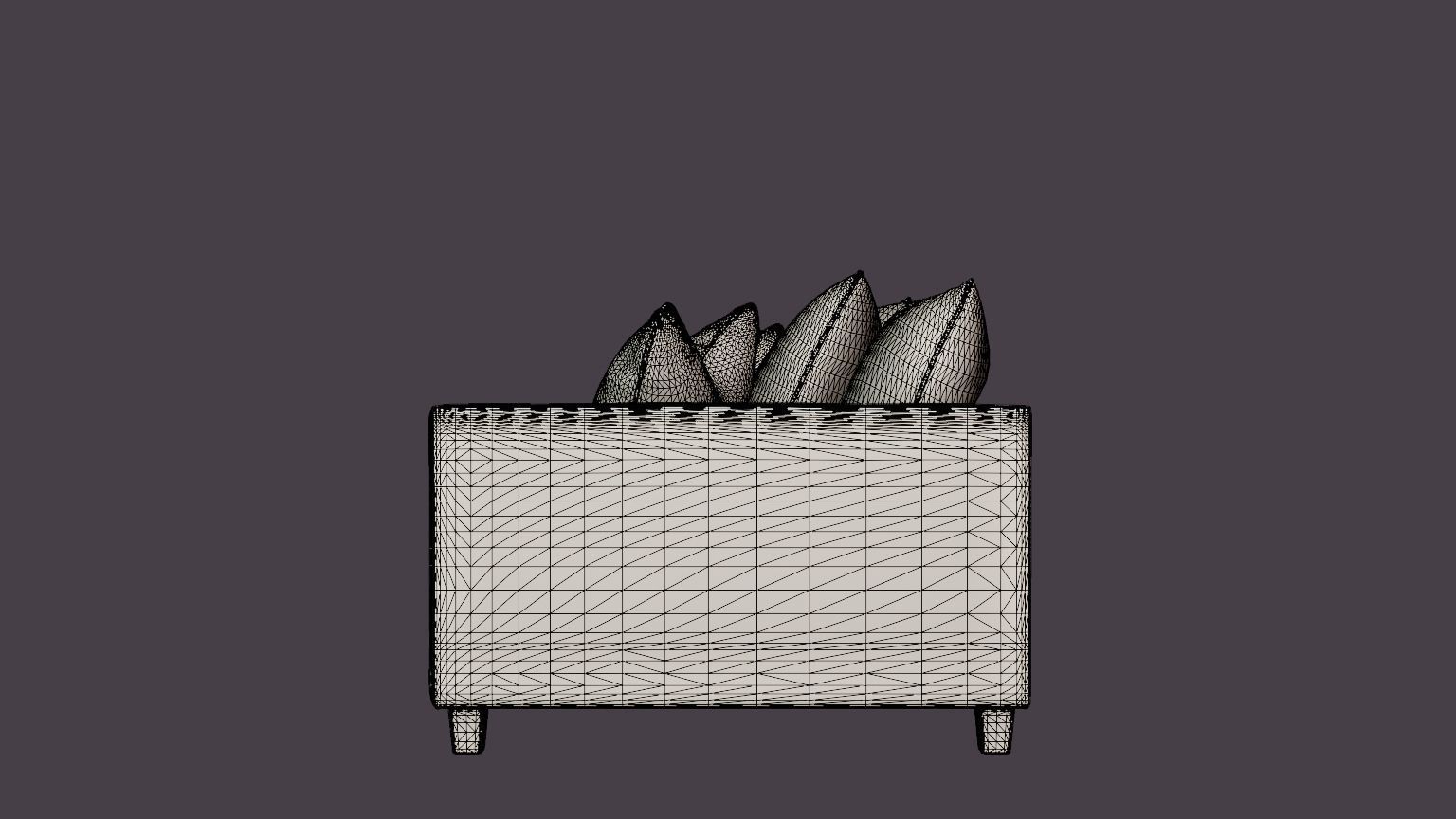 Nevada 3-seater sofa Low-poly 3D model_7