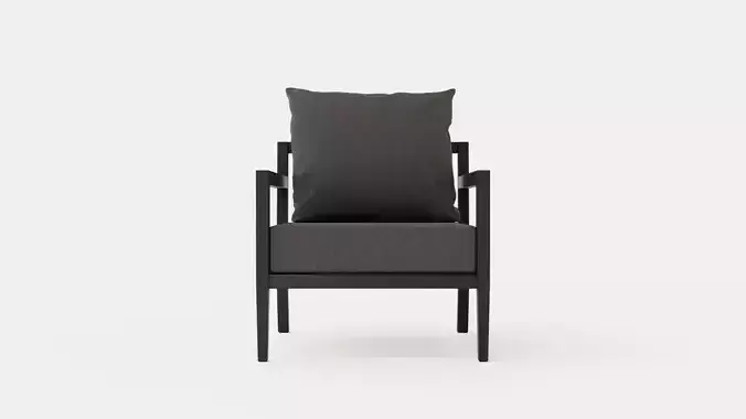 Haugastol armchair black ash Low-poly 3D model
