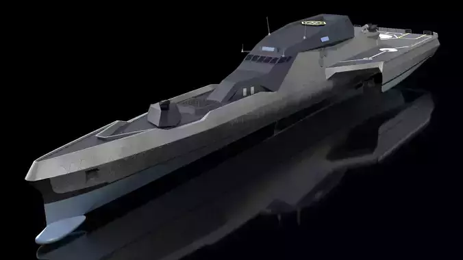 Blue Shark Frigate Rigged