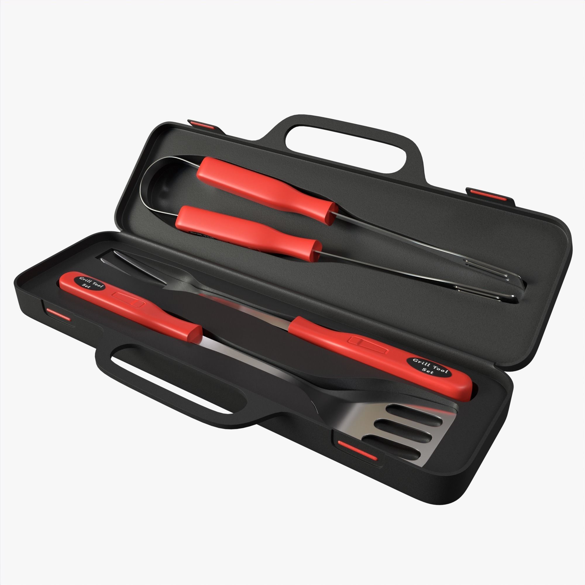 BBQ tool set 3D model_1