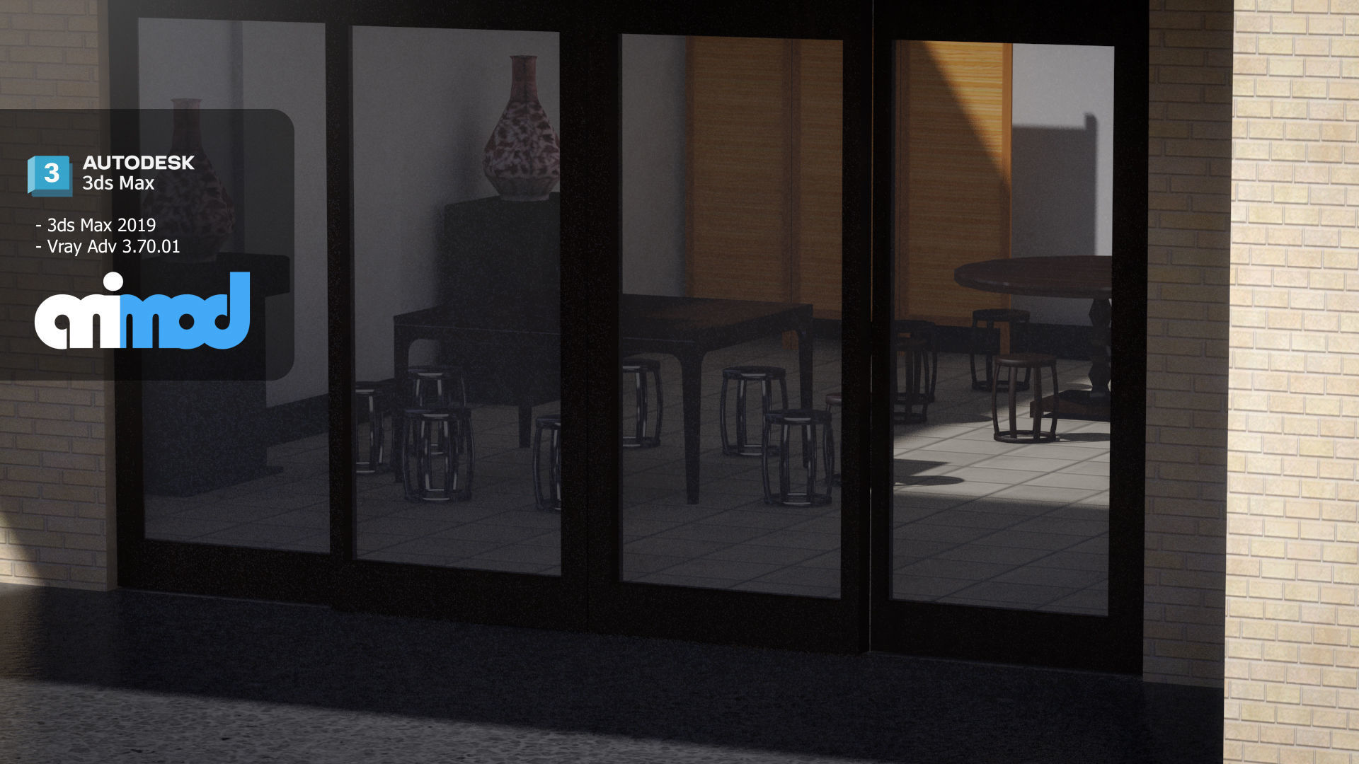 Chinese Restaurant 3D model_1