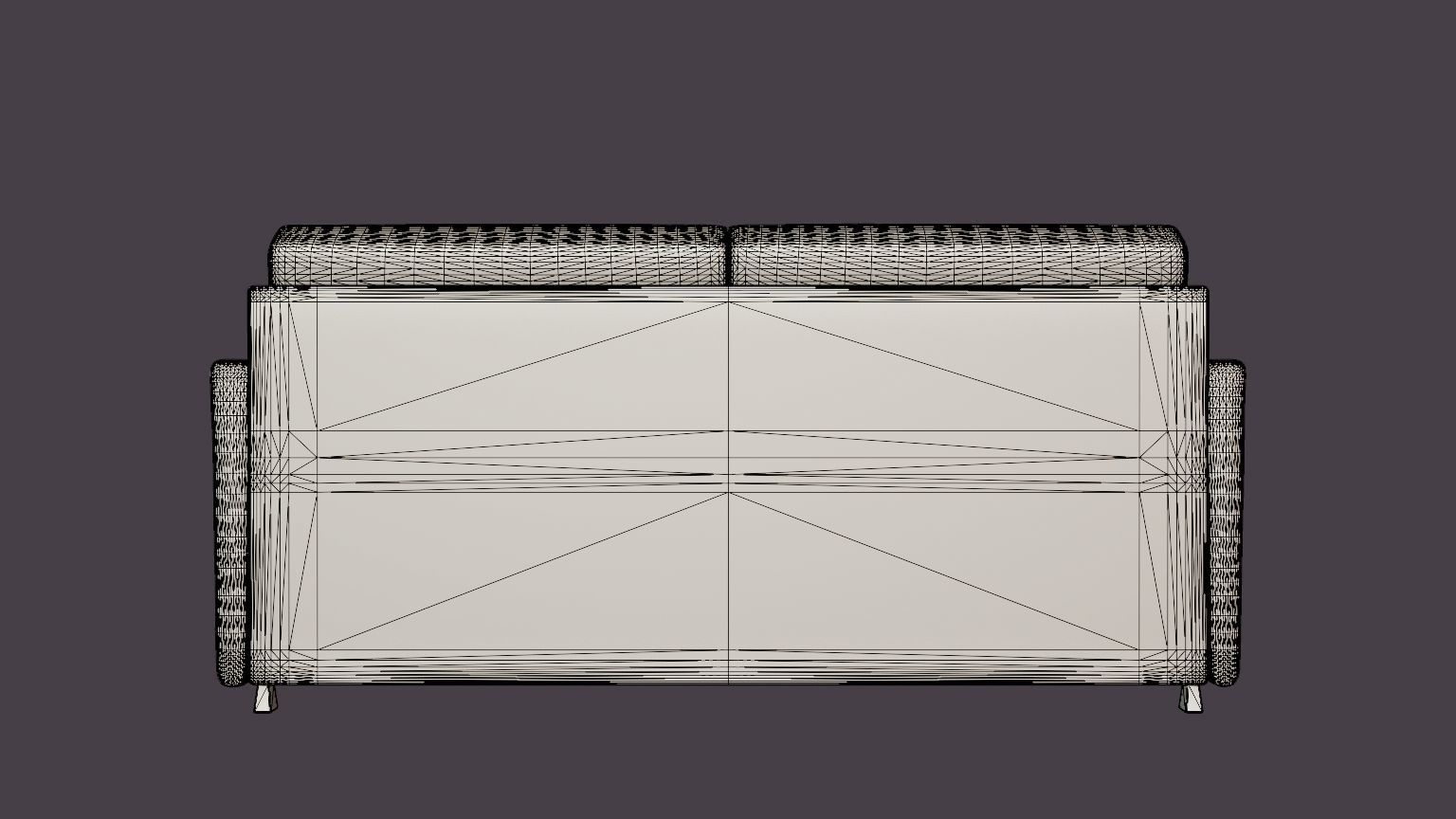 Harmony 3-seat sofa-bed Low-poly 3D model_5