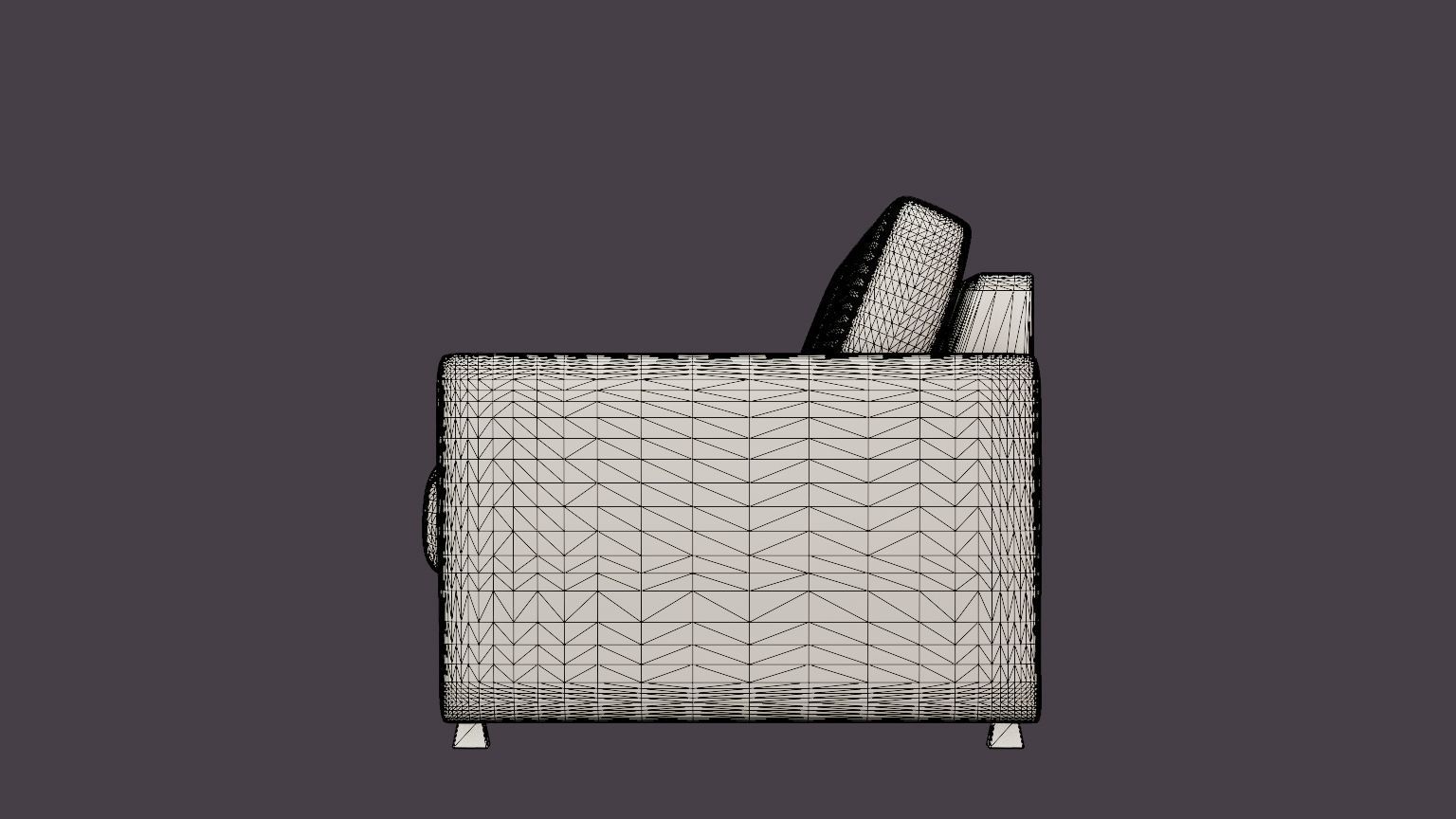 Harmony 3-seat sofa-bed Low-poly 3D model_7