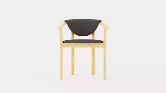 Aden dining chair oiled oak Low-poly 3D model