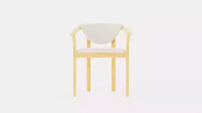Aden dining chair oiled oak Low-poly 3D model