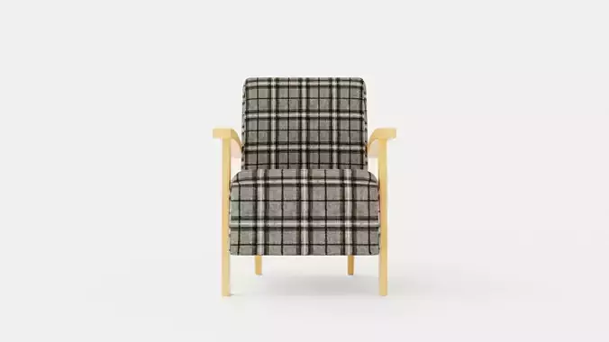 Tennessee armchair oiled oak Low-poly 3D model